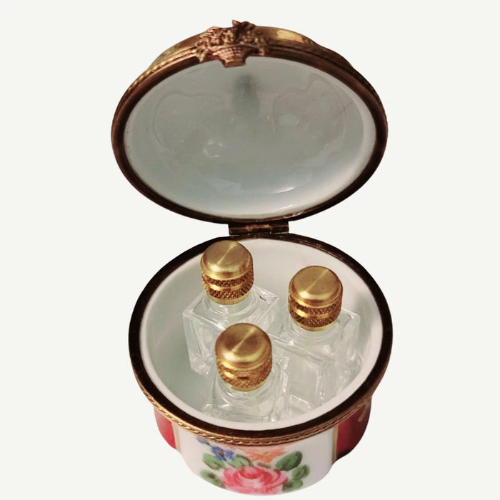 Elegant Limoges Perfume Trio for Home Decor Porcelain Limoges perfume French Trinket Box
