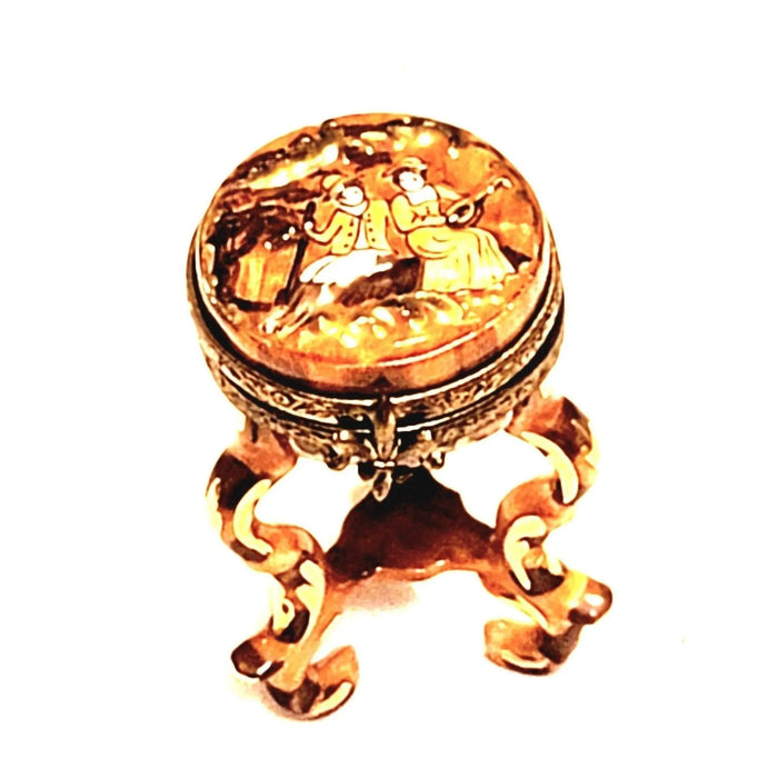 Elegant Limoges Table Stool for Home Decor Porcelain Limoges furniture French Trinket Box