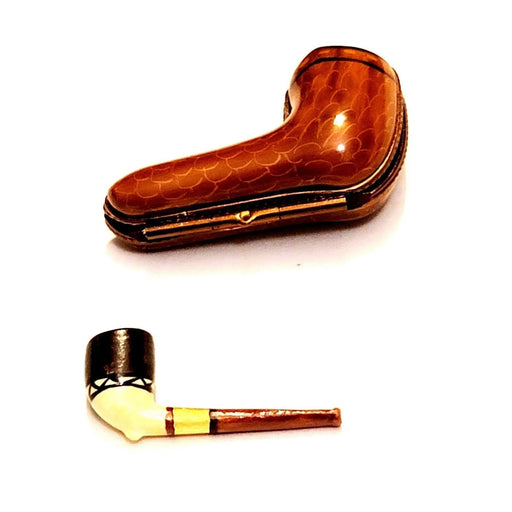 Elegant Smoking Pipe Box for Collectors Porcelain Limoges cigar wine French Trinket Box