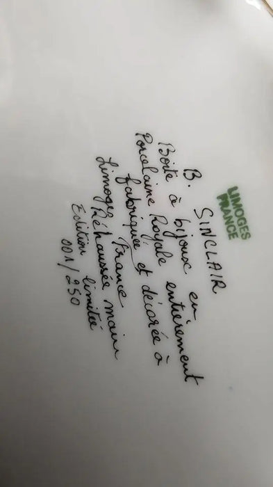 Blue Limoges Jewelry Box for Collectors Porcelain Limoges Jewelry Love Valentine French Trinket Box