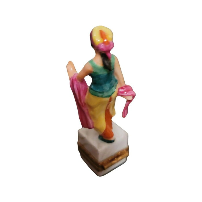 Gypsy Girl Figurine for Collectors Porcelain Limoges women world travel French Trinket Box