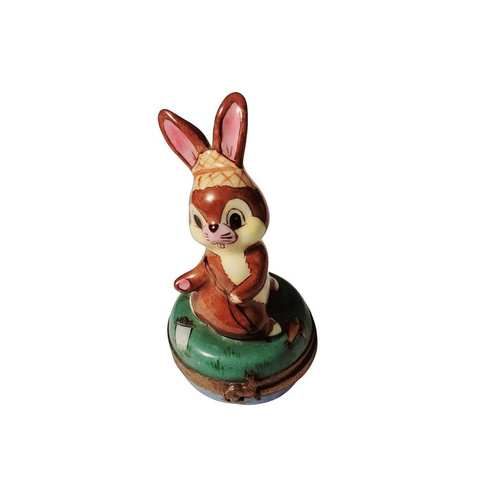 Fishing Bunny Limoges Box for Collectors Porcelain Limoges rabbit mice bunny French Trinket Box
