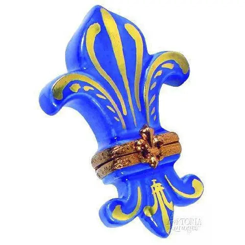 Fleur De Lys Box for Collectors Porcelain Limoges France Paris French Trinket Box