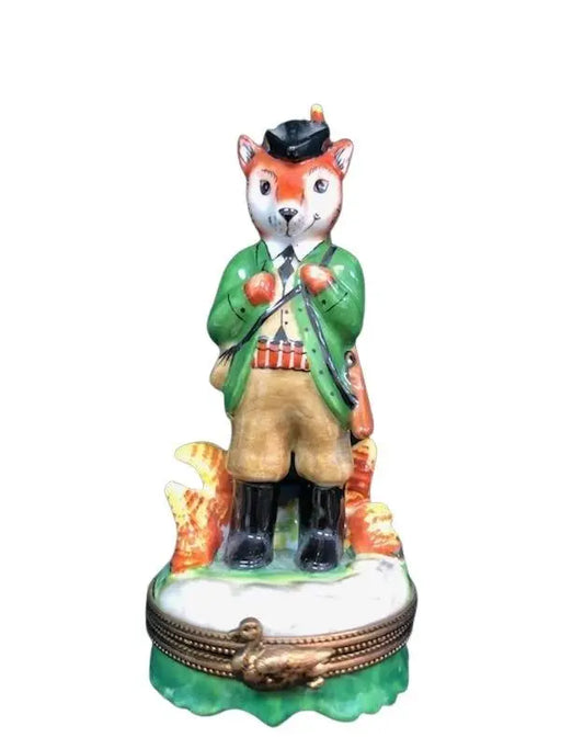 Fox Hunter Limoges Box for Collectors Porcelain Limoges wild animals sports French Trinket Box