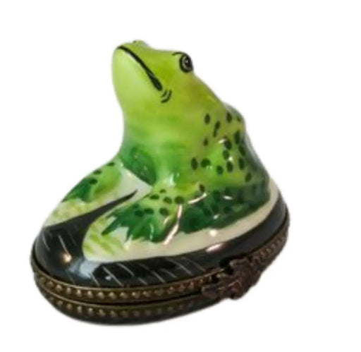 Frog Chirping Limoges Box for Nature Lovers Porcelain Limoges frog limoges boxes French Trinket Box