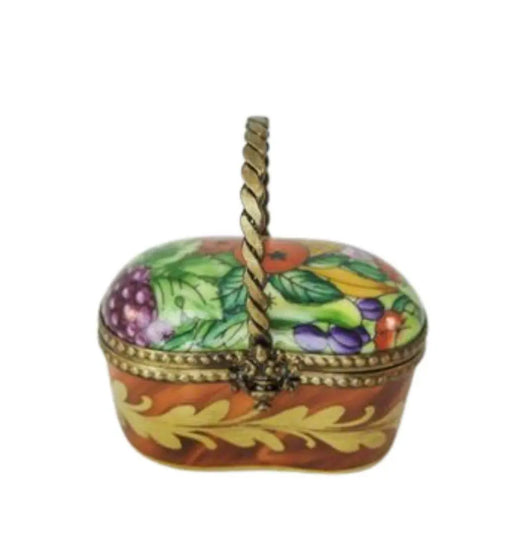 Fruit Basket Limoges Box for Home Decor Porcelain Limoges Fruit Basket French Trinket Box