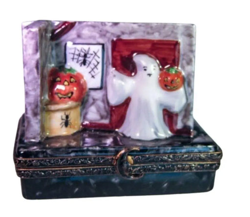 Ghosts Pumpkin Limoges Box for Halloween Decor Porcelain Limoges Halloween French Trinket Box