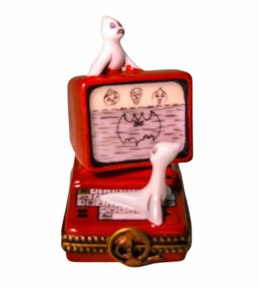 Ghosts in Computer Limoges Box for Whimsical Collectors Porcelain Limoges Halloween French Trinket Box