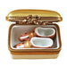 Gold Shoes Limoges Box for Collectors Porcelain Limoges shoes French Trinket Box