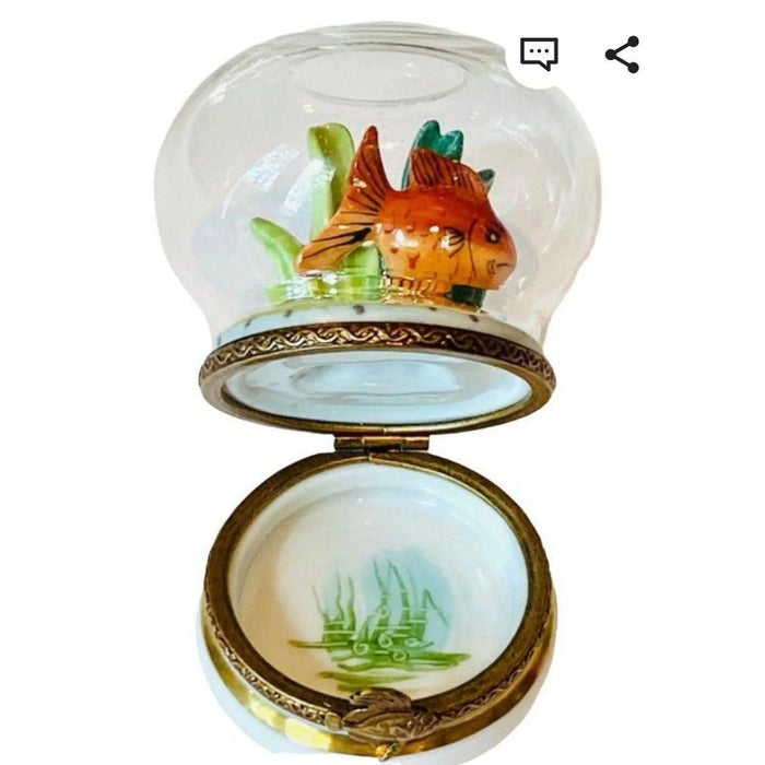 Goldfish Paradise Limoges Box for Collectors Porcelain Limoges fish limoge box French Trinket Box