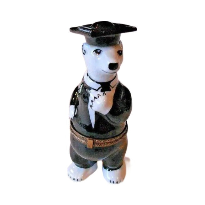 Graduation Polar Bear Limoges box painted by hand in Limoges, France, a gift to treasure
