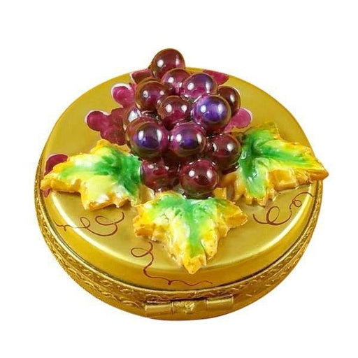 Grapes on Gold Limoges Box for Collectors Porcelain Limoges fruit French Trinket Box