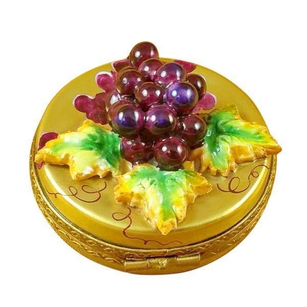 Grapes on Gold Limoges Box for Collectors Porcelain Limoges fruit French Trinket Box