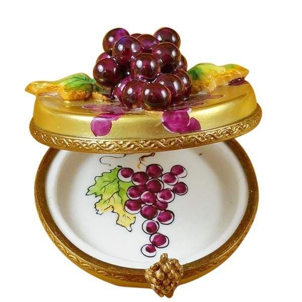 Grapes on Gold Limoges Box for Collectors Porcelain Limoges fruit French Trinket Box