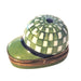 Green Limoges Derby Hat for Home Decor Porcelain Limoges hat sports French Trinket Box