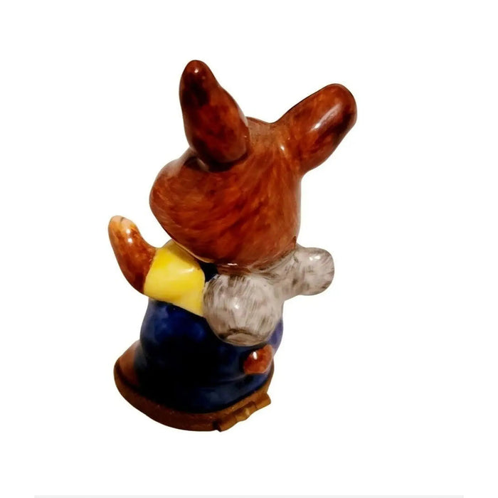Happy Rabbit Figurine for Friendship Porcelain Limoges rabbit French Trinket Box