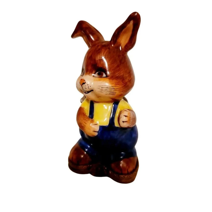 Happy Rabbit Figurine for Friendship Porcelain Limoges rabbit French Trinket Box