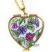 Morning Glory Heart Pendant for Elegant Occasions Porcelain Limoges heart jewerly French Trinket Box