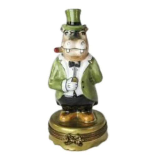 Hippopotamus Banker Limoges Box for Home Decor Porcelain Limoges wild professional limoges boxes French Trinket Box