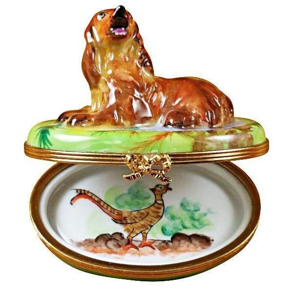 Irish Setter Limoges Box for Dog Lovers Porcelain Limoges dog French Trinket Box