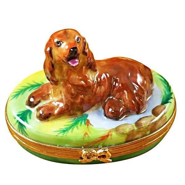 Irish Setter Limoges Box for Dog Lovers Porcelain Limoges dog French Trinket Box