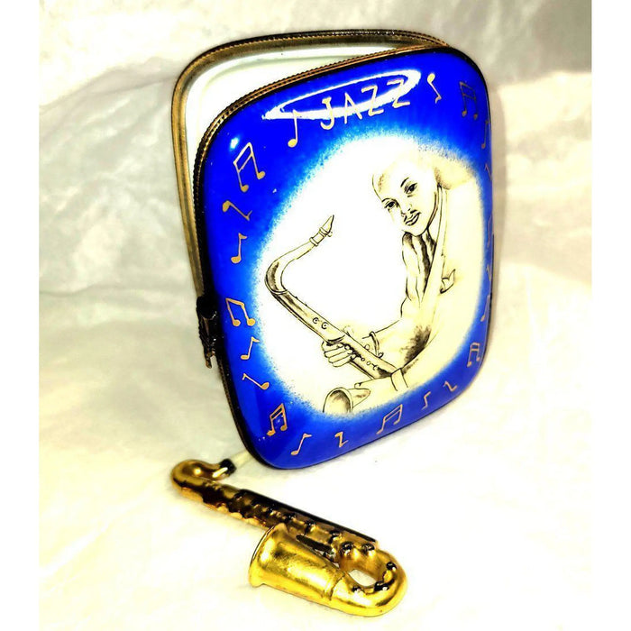 Jazz Saxophone Limoges Box for Music Lovers Porcelain Limoges Music LIMOGES BOXES French Trinket Box