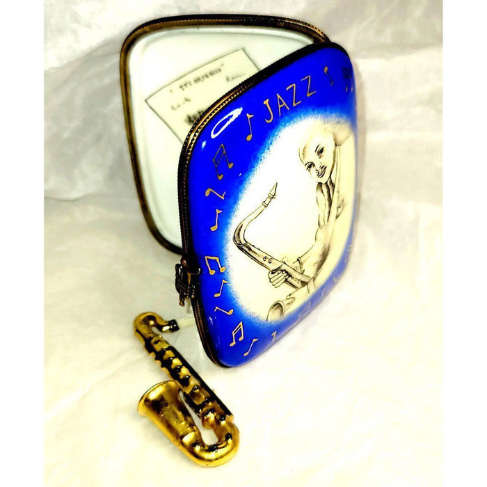 Jazz Saxophone Limoges Box for Music Lovers Porcelain Limoges Music LIMOGES BOXES French Trinket Box