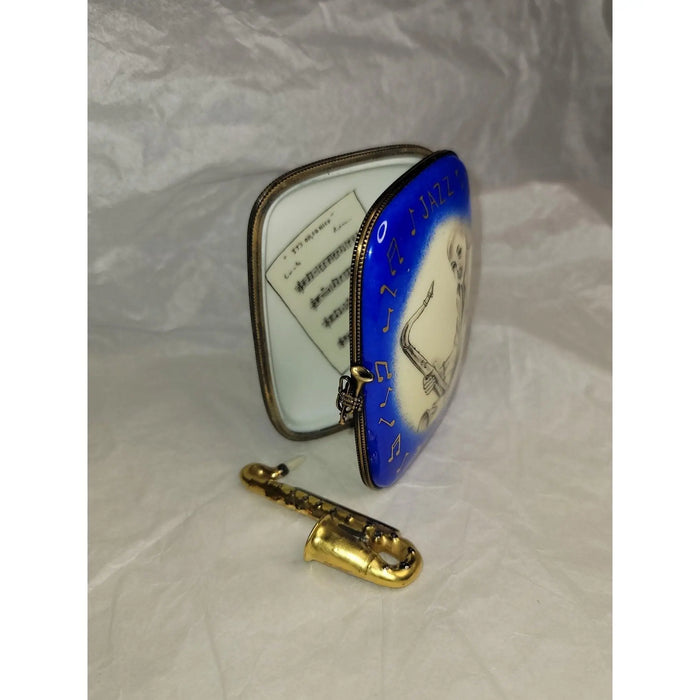 Jazz Saxophone Limoges Box for Music Lovers Porcelain Limoges Music LIMOGES BOXES French Trinket Box