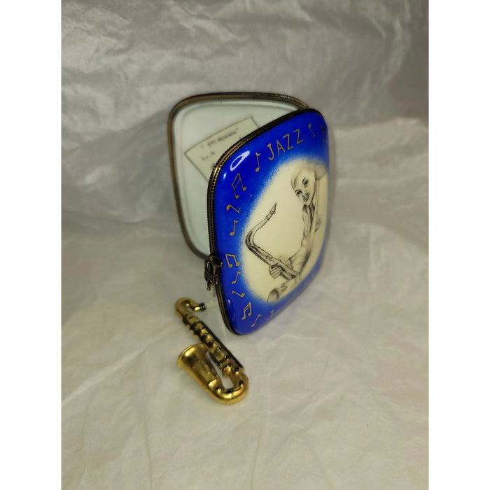 Jazz Saxophone Limoges Box for Music Lovers Porcelain Limoges Music LIMOGES BOXES French Trinket Box