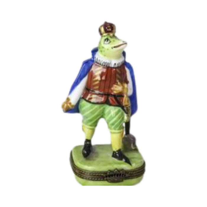 Limoges Boutique presents the King Frog, a genuine Limoges box painted by hand in France