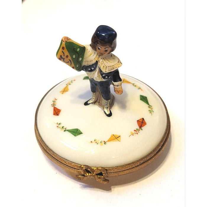 Kite Boy Limoges Box for Collectors Porcelain Limoges kids French Trinket Box