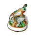 Painted details on the Large Pheasant Limoges box, French art in miniature