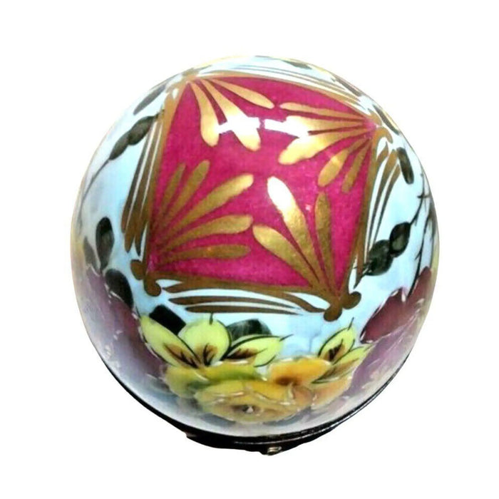 Red Floral Limoges Egg for Elegant Decor Porcelain Limoges egg French Trinket Box