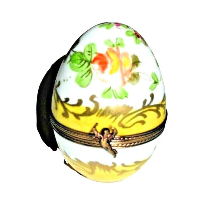 Lemonade Elegance for Home Decor Porcelain Limoges Egg beverage French Trinket Box
