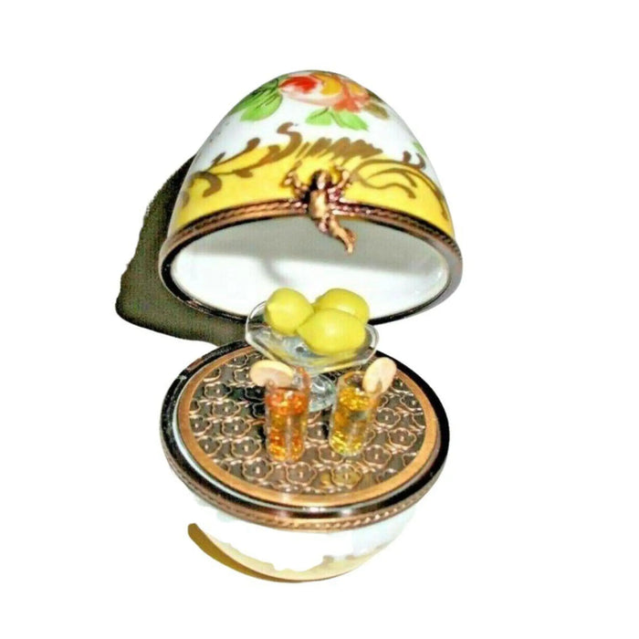 Lemonade Elegance for Home Decor Porcelain Limoges Egg beverage French Trinket Box