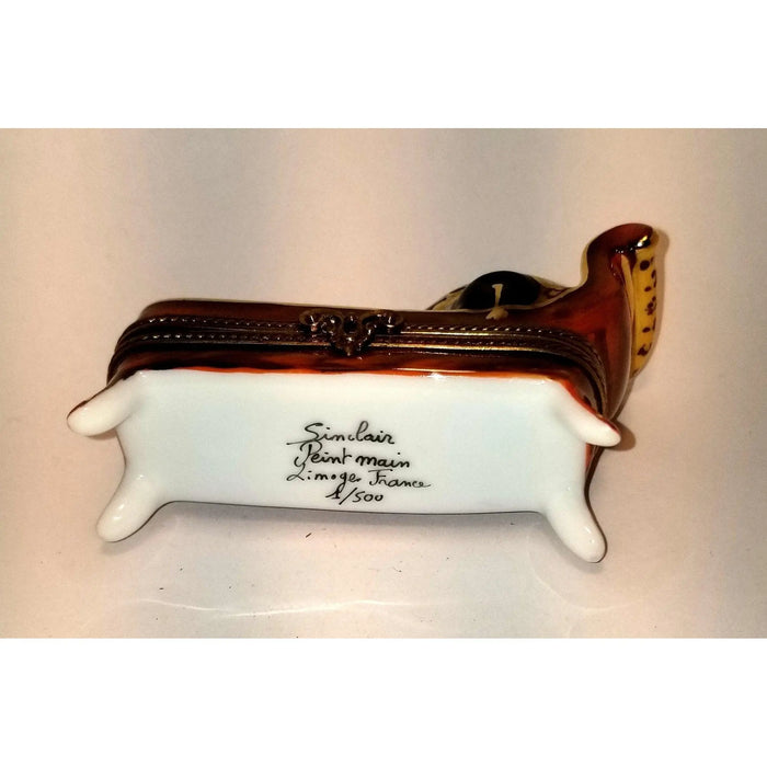 Leopard Lounge Chair for Home Decor Porcelain Limoges furniture French Trinket Box