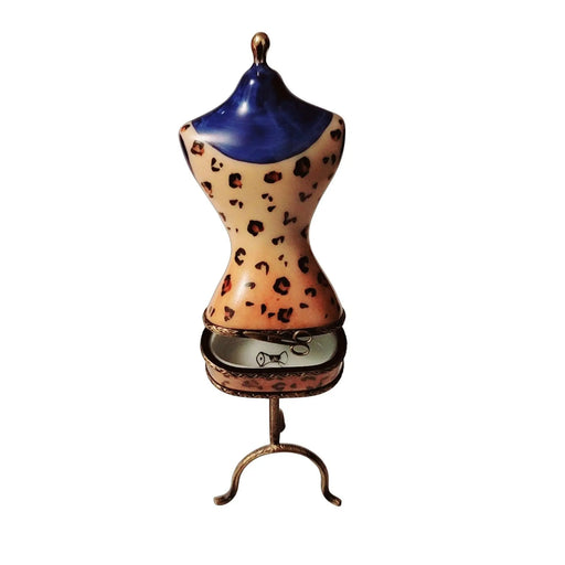 Leopard Print Dress Box for Fashion Lovers Porcelain Limoges Fashion jewelry women shoes limoges box French Trinket Box