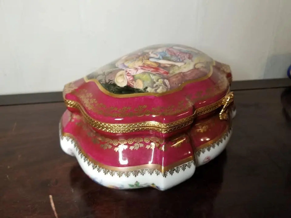 Limited Edition Lovers Box for Jewelry Enthusiasts Porcelain Limoges Jewelry Love Valentine French Trinket Box