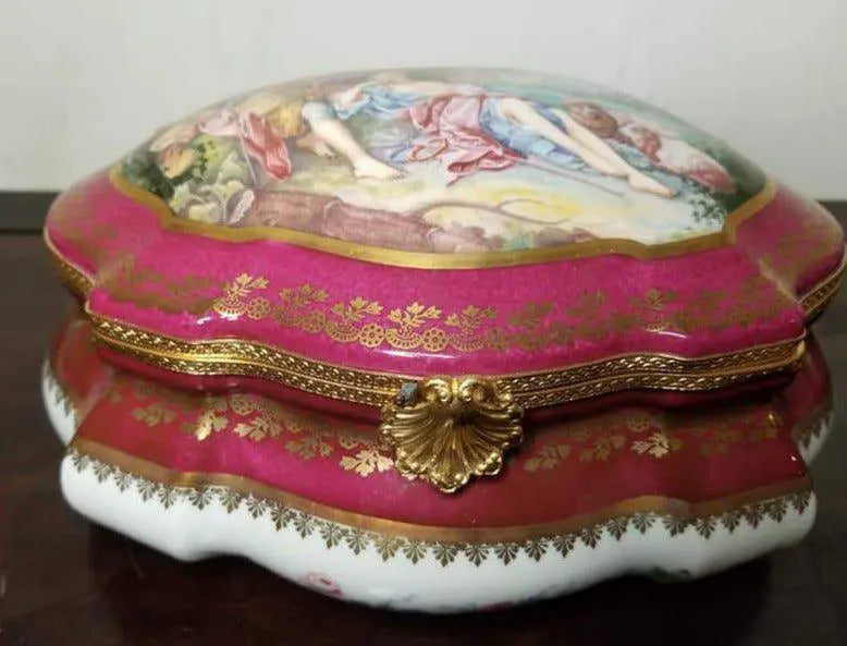 Limited Edition Lovers Box for Jewelry Enthusiasts Porcelain Limoges Jewelry Love Valentine French Trinket Box