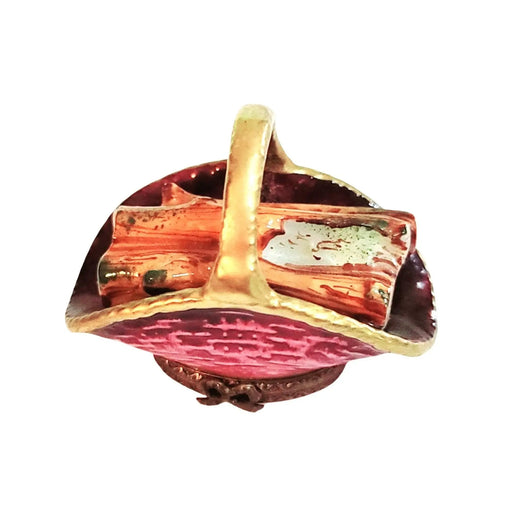 Limoges Firewood Basket for Home Decor Porcelain Limoges home xmas theme French Trinket Box