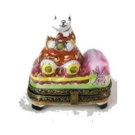 Every brushstroke by hand on the Little Mouse Limoges box from France