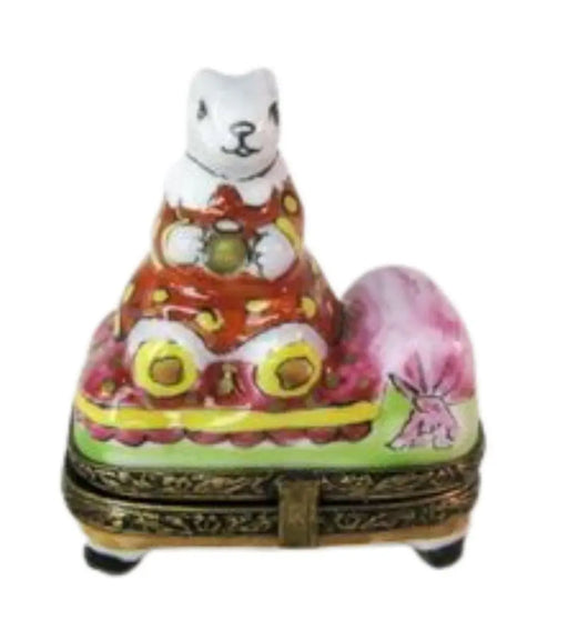 Charming Mouse Figurine for Collectors Porcelain Limoges mice rabbit limoges boxes French Trinket Box