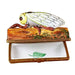 Locust on Log Limoges Box for Elegant Collectors Porcelain Limoges bug French Trinket Box