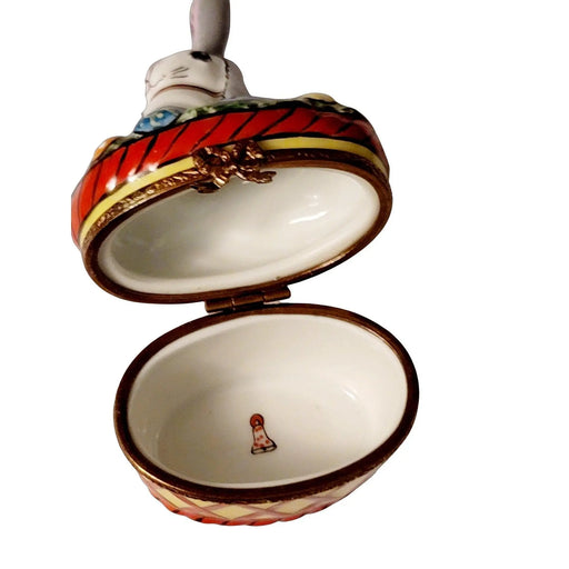 Easter Bunny Delight for Collectors Porcelain Limoges rabbit mice bunny easter French Trinket Box