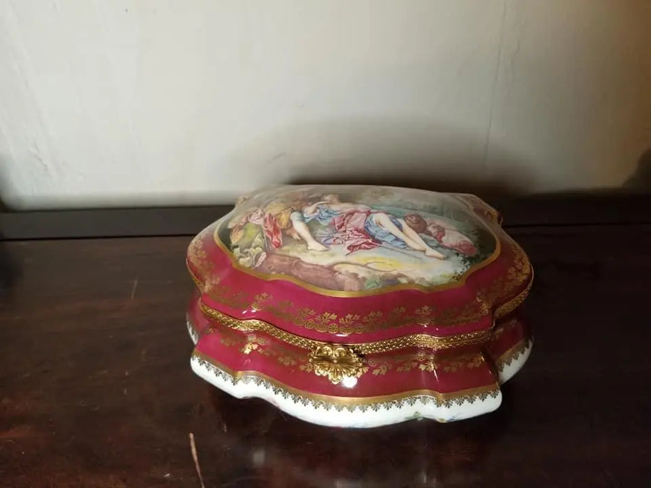 Lovers Jewelry Box for Romantic Elegance Porcelain Limoges Jewelry Love Valentine French Trinket Box