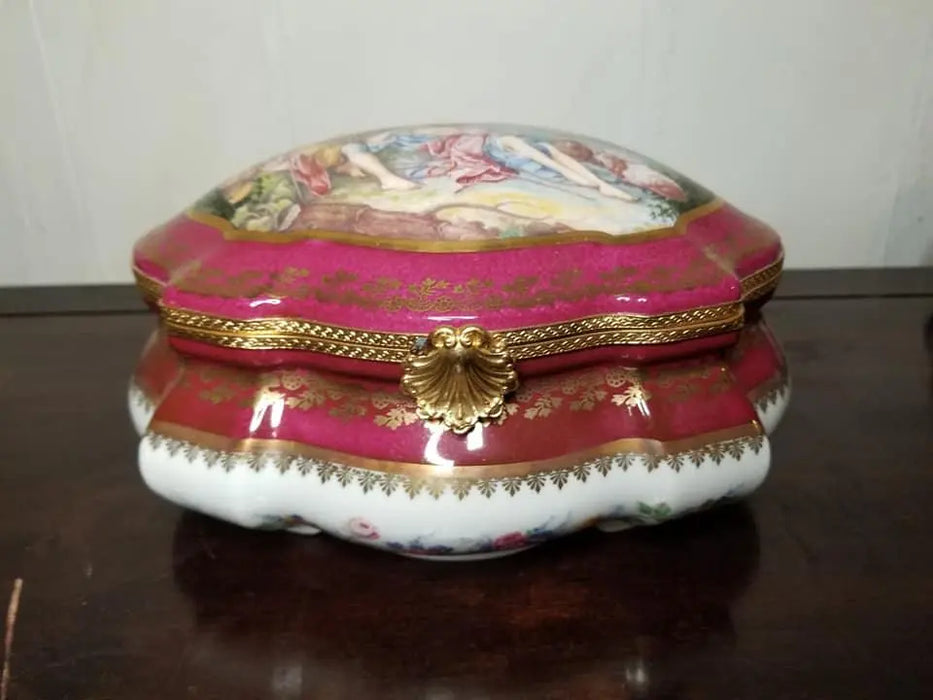 Lovers Jewelry Box for Romantic Elegance Porcelain Limoges Jewelry Love Valentine French Trinket Box