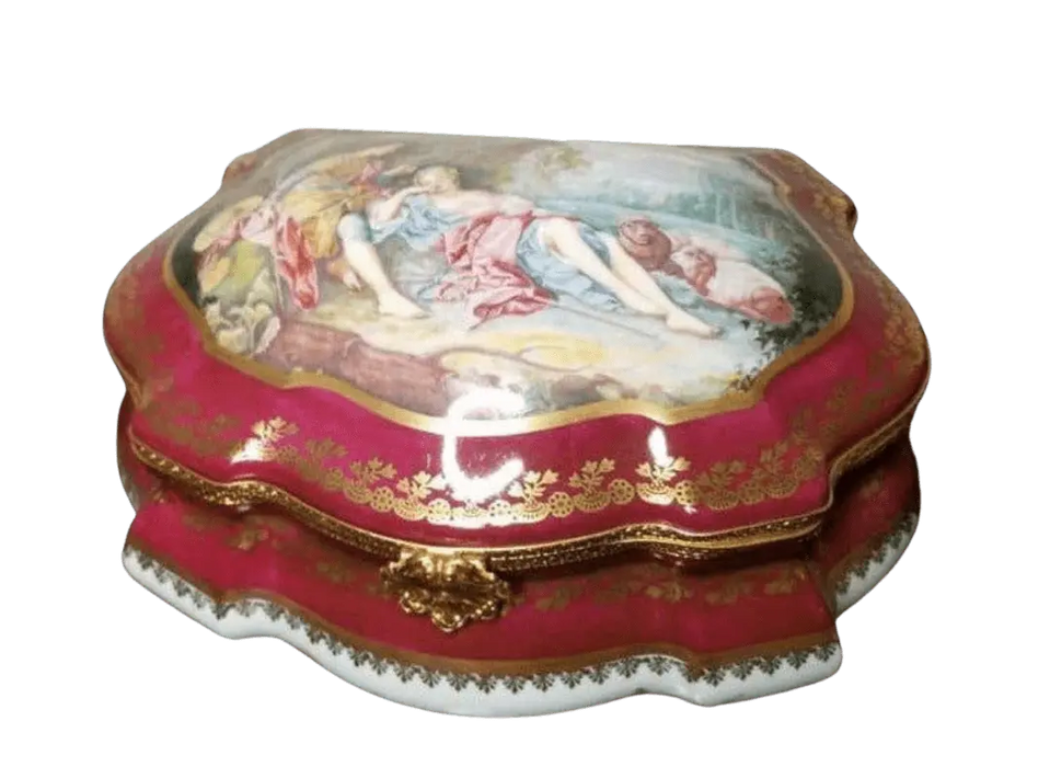 Lovers Jewelry Box for Romantic Elegance Porcelain Limoges Jewelry Love Valentine French Trinket Box