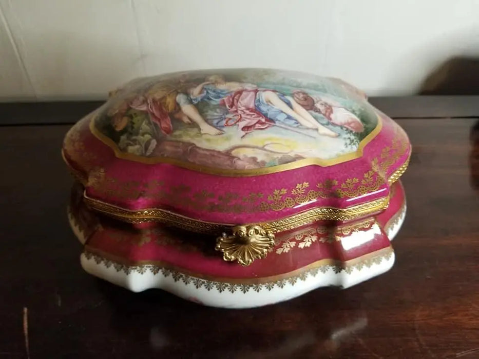 Lovers Jewelry Box for Romantic Elegance Porcelain Limoges Jewelry Love Valentine French Trinket Box