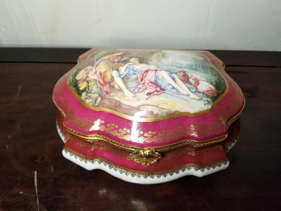 Lovers Jewelry Box for Romantic Elegance Porcelain Limoges Jewelry Love Valentine French Trinket Box