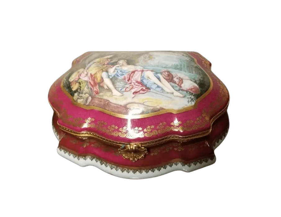 Lovers Jewelry Box for Romantic Elegance Porcelain Limoges Jewelry Love Valentine French Trinket Box